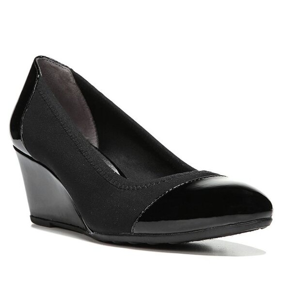 LifeStride Womens Patent Toe Cap Wedge Heels - Picture 1 of 3